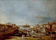 View of Dolo on the Brenta, between 1774 and 1776. Creator: Francesco Guardi