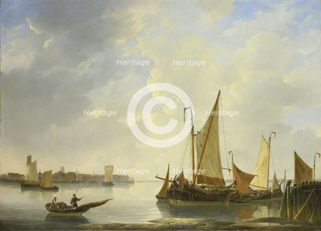 View of Dordrecht seen from Papendrecht, 1830-1837. Creator: Christiaan Lodewijk Willem Dreibholtz.