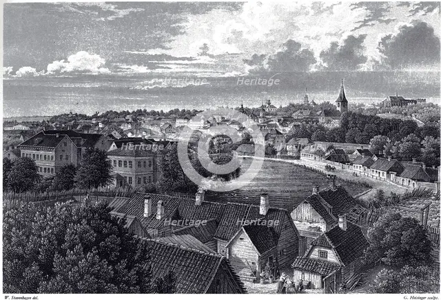 View of Dorpat, c. 1850. Artist: Stavenhagen, Wilhelm Siegfried (1814-1881)