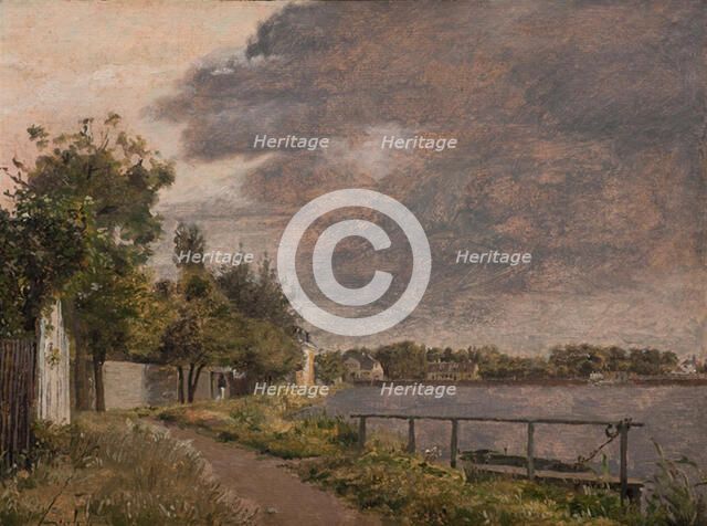 View of Dosseringen near the Suburb osterbro outside Copenhagen, Cloudy Sky, 1841-1845. Creator: Christen Kobke.