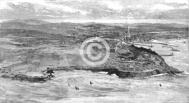 ''View of Douglas, Isle of Man, showing the new Marine Drive', 1890. Creator: Unknown.