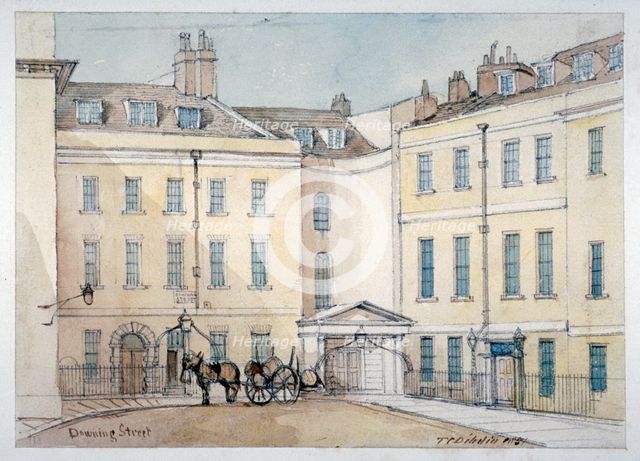 View of Downing Street, Westminster, London, 1851. Artist: Thomas Colman Dibdin