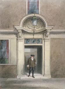 View of Dr Johnson's door and staircase, Inner Temple Lane, City of London, 1855. Artist: Thomas Hosmer Shepherd