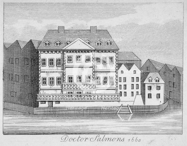 View of Dr Salmon's house on the Fleet River, City of London, 1801. Artist: Anon