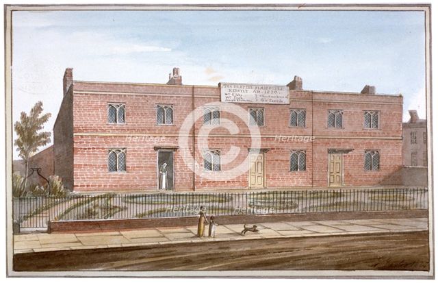 View of Drapers' Almshouses in St George's Fields, Southwark, London, 1825. Artist: G Yates