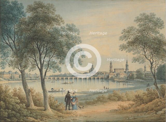View of Dresden from the West, 1833. Creator: Christian Gottlob Hammer.