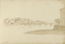 View of Dresden with the Augustus bridge over the Elbe, 1820-1896. Creator: Kasparus Karsen
