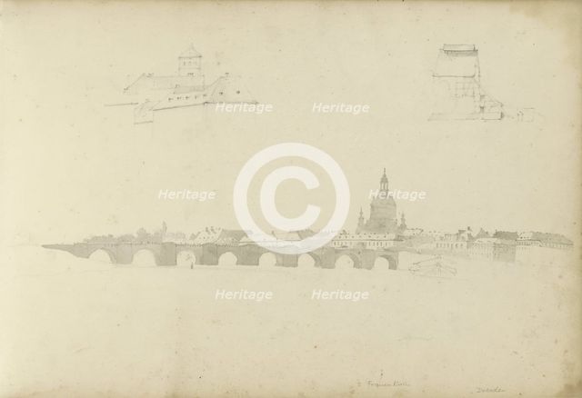 View of Dresden with the Frauenkirche, 1820-1896. Creator: Kasparus Karsen.