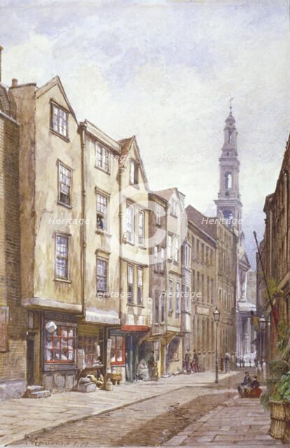View of Drury Court, looking towards St Mary le Strand, Westminster, London, 1882. Artist: John Crowther
