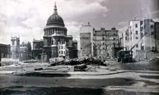 View of east end of St Paul's showing air raid damage in the vicinity, London, c1941. Artist: Anon