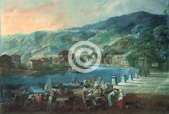 View of El Arenal in Bilbao, ca 1784. Artist: Paret y Alcázar, Luis (1746-1799)