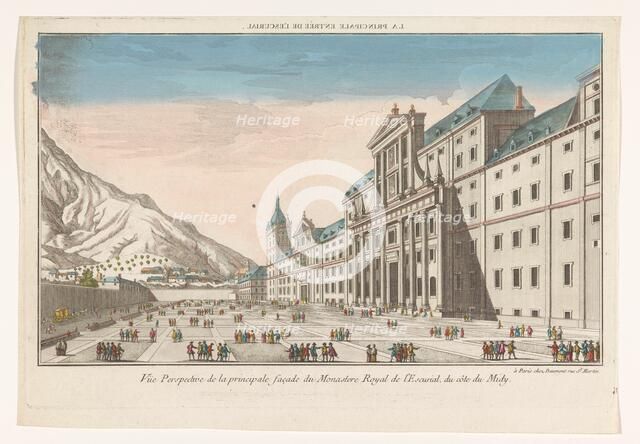 View of El Escorial  in the vicinity of the city of Madrid, seen from the south, 1745-1775. Creator: Anon.