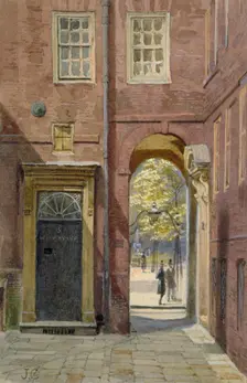 View of Elm Court, Inner Temple looking towards Middle Temple, London, c1880. Artist: John Crowther