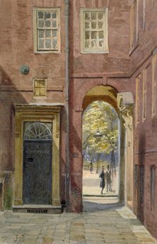 View of Elm Court, Inner Temple looking towards Middle Temple, London, c1880. Artist: John Crowther