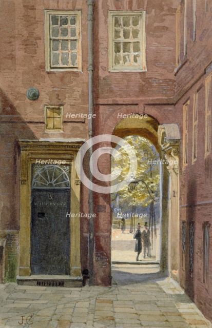 View of Elm Court, Inner Temple looking towards Middle Temple, London, c1880. Artist: John Crowther