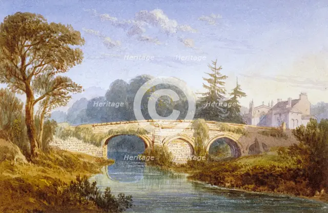 View of Eltham Bridge near Eltham Palace, Woolwich, Greenwich, London, c1830. Artist: William Crouch