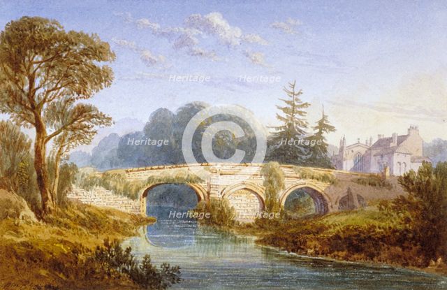 View of Eltham Bridge near Eltham Palace, Woolwich, Greenwich, London, c1830. Artist: William Crouch