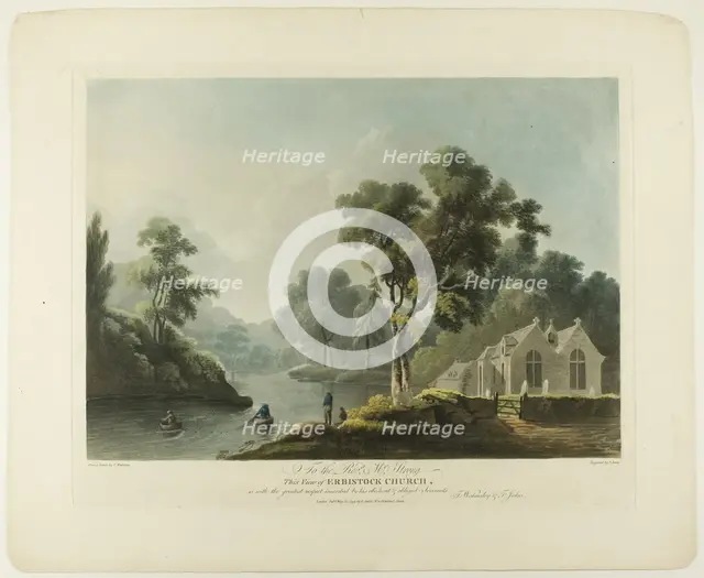 View of Erbistock Church, published 1794. Creator: Francis Jukes.