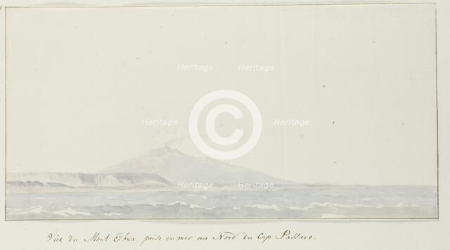 View of Etna over the sea north of Capo Passero, 1778. Creator: Louis Ducros.