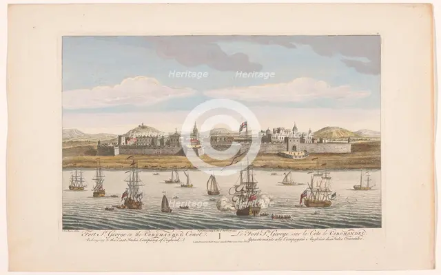 View of Fort Saint George at Madras, 1754. Creator: Unknown.