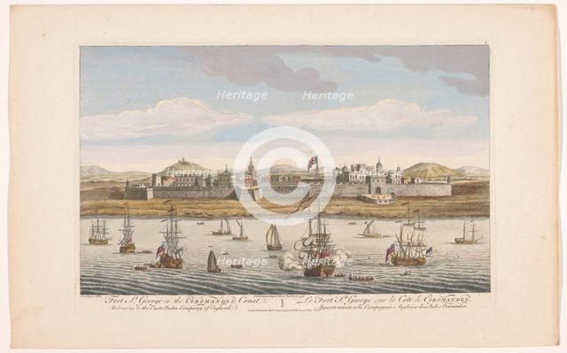 View of Fort Saint George at Madras, 1754. Creator: Unknown.