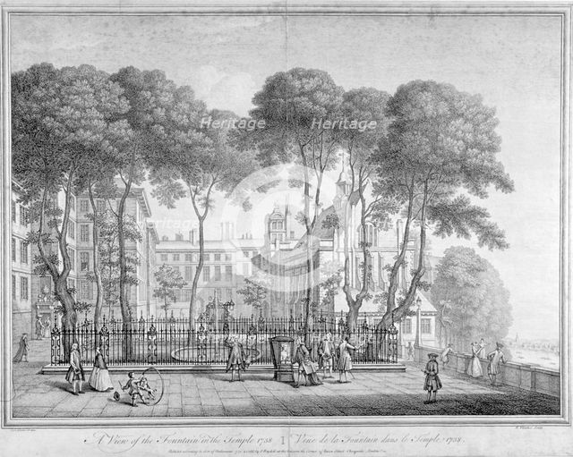 View of Fountain Court, Middle Temple, City of London, 1752.                                         Artist: Henry Fletcher