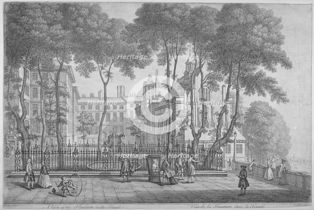 View of Fountain Court, Middle Temple, City of London, 1752. Artist: Henry Fletcher