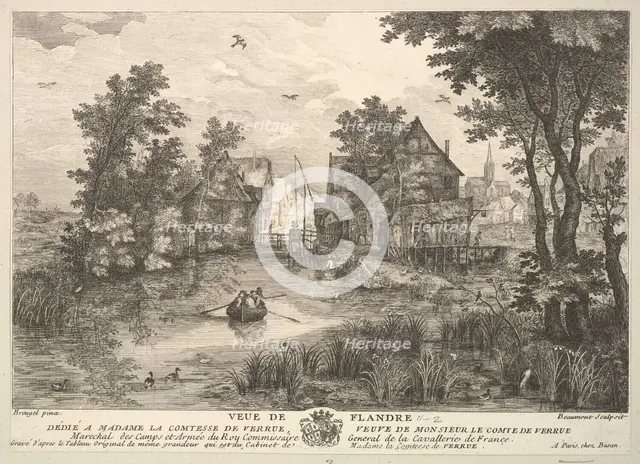 View of Flanders (Veue de Flandre) after the painting in the collection of Madame la Comtesse .... Creator: Pierre Francois Beaumont.