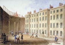 View of Fleet Prison from the tennis ground, City of London, 1845. Artist: Thomas Hosmer Shepherd