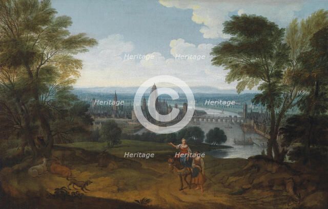 View of Frankfurt am Main from the west, 18th century. Artist: German master  