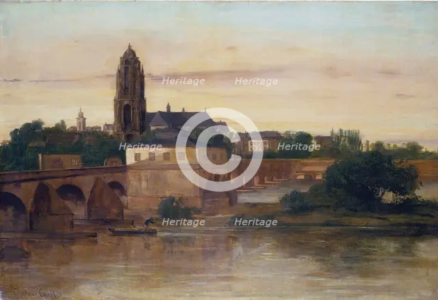 View of Frankfurt with the Old Bridge from Sachsenhausen, 1858. Creator: Gustave Courbet.