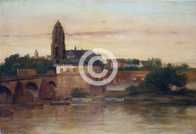 View of Frankfurt with the Old Bridge from Sachsenhausen, 1858. Creator: Gustave Courbet.