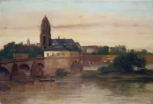 View of Frankfurt with the Old Bridge from Sachsenhausen, 1858. Creator: Gustave Courbet