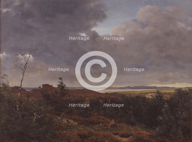 View of Frederiksværk from Tisvilde Wood, North Zealand, 1839. Creator: Peter Christian Thamsen Skovgaard.