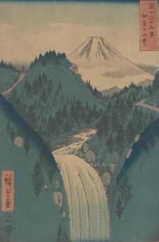 View of Fuji san from the Mountains in the Province of Izu (Izu no Sanchu), from the serie..., 1858. Creator: Ando Hiroshige