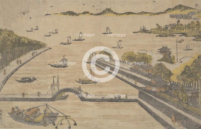 View of Fukagawa, Edo, ca. 1764., ca. 1764. Creator: Suzuki Harunobu.
