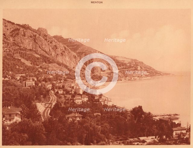 'View of Garavan and the Italian Frontier, Menton', 1930. Creator: Unknown.