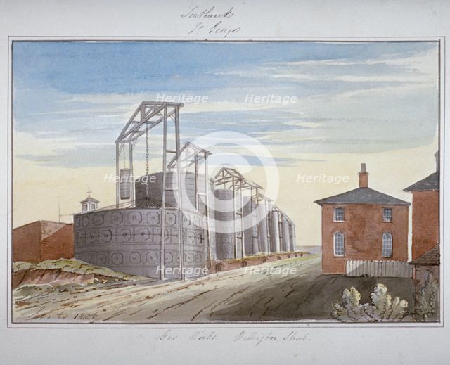 View of gas works in Pocock Street, Southwark, London, 1826. Artist: G Yates