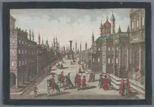 View of goods storage at Wroclaw, 1742-1801. Creator: Anon