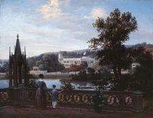 View of Glienicke Palace from Babelsberg, c.1838. Creator: Freydanck, Carl Daniel (1811-1887)