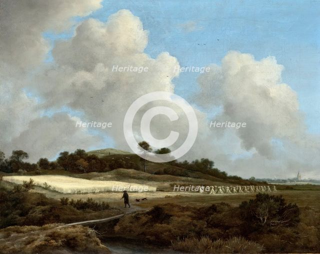 View of Grainfields with a Distant Town, c1670. Creator: Jacob van Ruisdael.