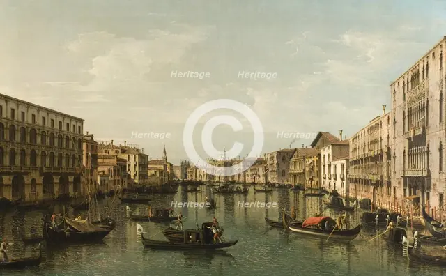 View of Grand Canal with the Palazzi Foscari and Moro Lin, mid-late 18th century. Creator: Bernardo Bellotto.