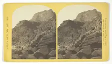 View of Grand Cañon walls, near mouth of Diamond River. From water line to first shelf..., 1871. Creator: Tim O'Sullivan