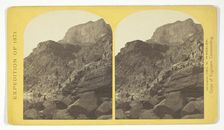 View of Grand Cañon walls, near mouth of Diamond River. From water line to first shelf..., 1871. Creator: Tim O'Sullivan