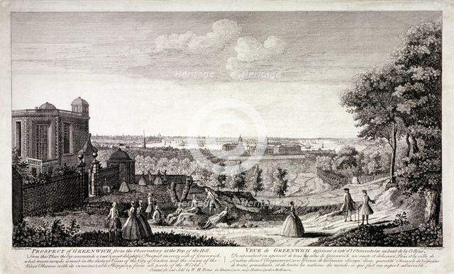View of Greenwich from the hill in Greenwich Park, London, c1750. Artist: S Torres