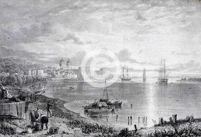 View of Greenwich Hospital, Greenwich, London, 1822. Artist: James Duffield Harding