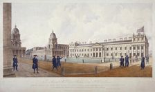 View of Greenwich Hospital with residents in the foreground, London, 1830. Artist: Anon