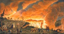 View of Hamilton escorting their Sicilian majesties on 11th May 1771, to observe the lava flow ?, 1 Creator: Pietro Fabris (fl. 1768 - 78)