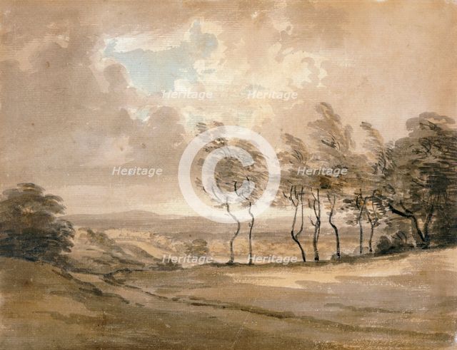 'View of Hampstead Heath', 18th century. Artist: Paul Sandby.