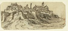View of Hill Town with Cathedral, n.d. Creator: Unknown